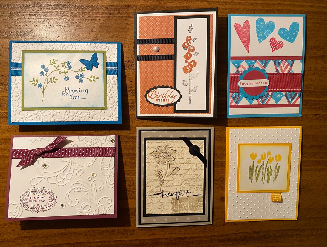 Set of 6 Handmade Stampin' Up! Greeting Cards - Etsy