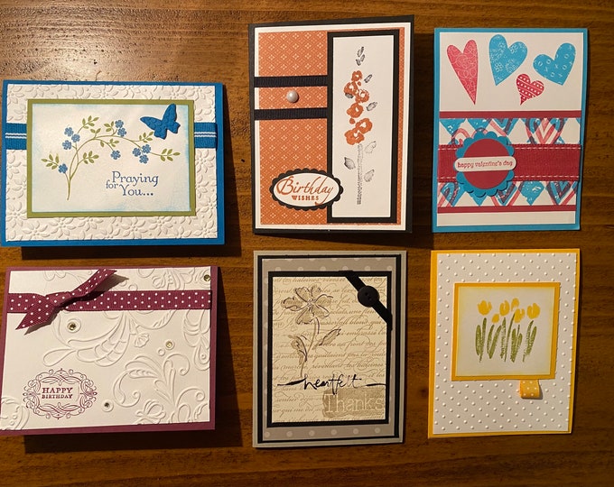 Set of 6 Handmade Stampin' Up! Greeting Cards - Etsy