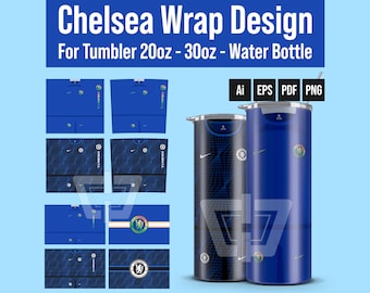 Chelsea Wrap Design Tumbler and Water Bottle | Chelsea | The Blues I Stamford Bridge | Kit 23/24