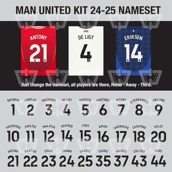 ウェア Manchester United 24/25 Away Club Font Manchester United 24-25 Font: Vector Typeface Kit (digital