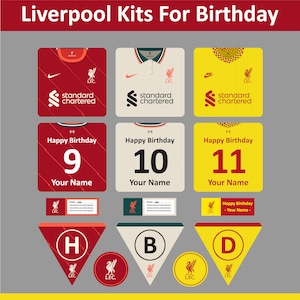Liverpool Kits (Jersey) Printable for Birthday or Photo Frame, Buy 1 Get 3 Designs (Original Art)