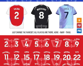 Arsenal 24-25 Nameset | Vector Pack