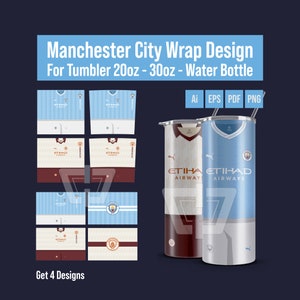 Manchester City Wrap Design Tumbler and Water Bottle | Man City | Citizen I Kit 23/24