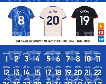 Chelsea 24-25 Nameset Kit | Vector Pack