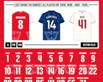 Arsenal 25-26 Nameset | Vector Pack | Digital Product