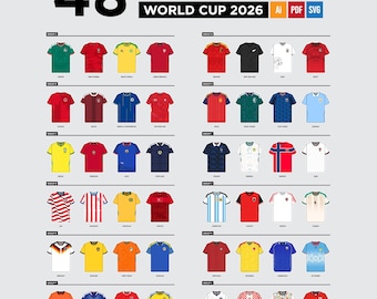 World Cup 2026 Home Kits (48 Teams) | Vector Pack I Digital Jersey