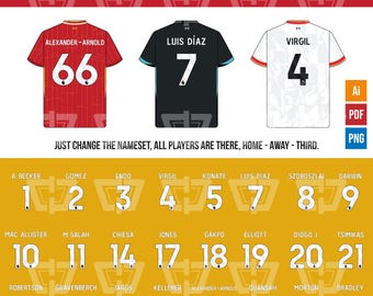 Liverpool 24-25 Nameset Kit | Vector Pack