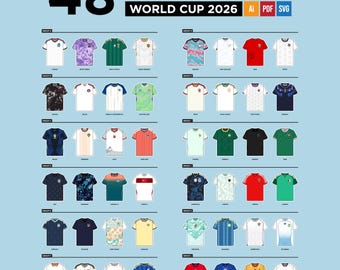 World Cup 2026 Away Kits (48 Teams) | Vector Pack I Digital Jersey