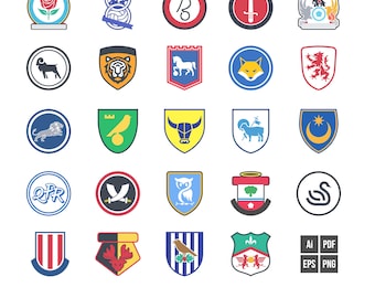 Paquete de 24 iconos vectoriales del campeonato 2025-2026 / Descarga digital