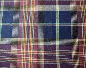 100%  Wool Plaid Fabric 44"x90". - Free Shipping.