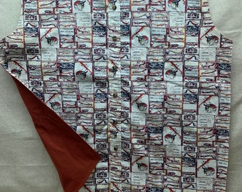 Adult Bib, Shirt Protector, Senior Bib, Special Needs - Handicap, Reversible Washable Flannel. Keep your clothing clean and neat with snap