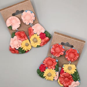 Lightweight Clay Earrings - Flowers Collection