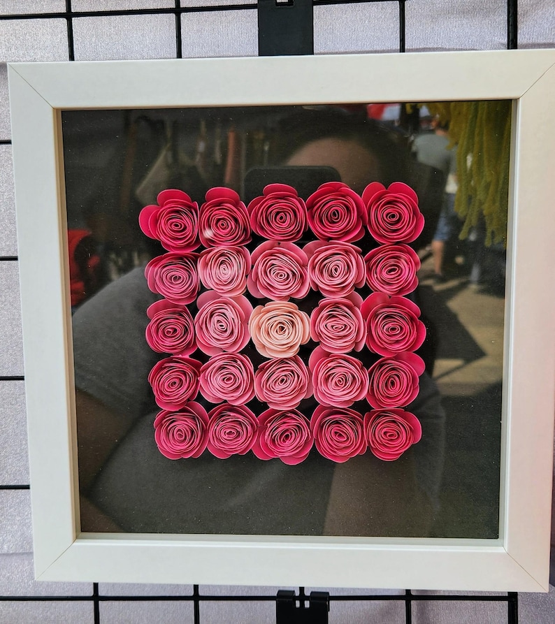 Custom Paper Flower Shadow Box Etsy