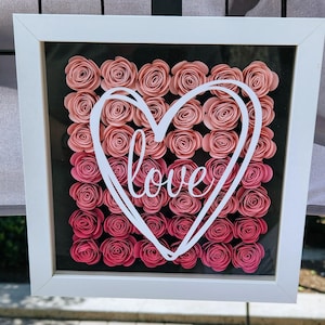 Custom Paper Flower Shadow Box
