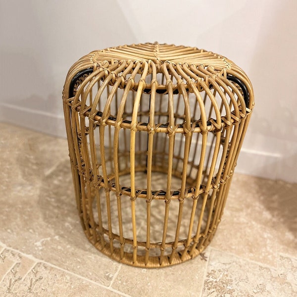 Rattan Side Table Etsy