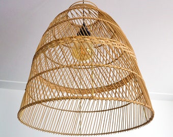 Large rattan suspension, natural suspension
