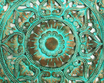 Tableau mandala, décoration murale, tableau sculpté