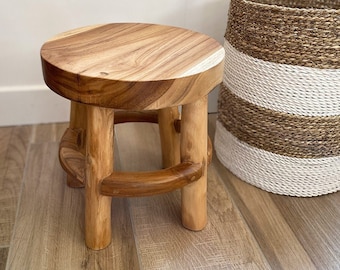 Small round teak stool