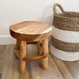 Small round teak stool