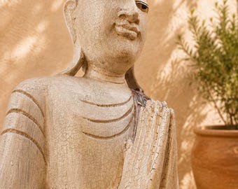 Patinated wooden Thai Buddha – Unique piece