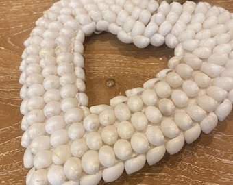 Hanging heart made of seashells