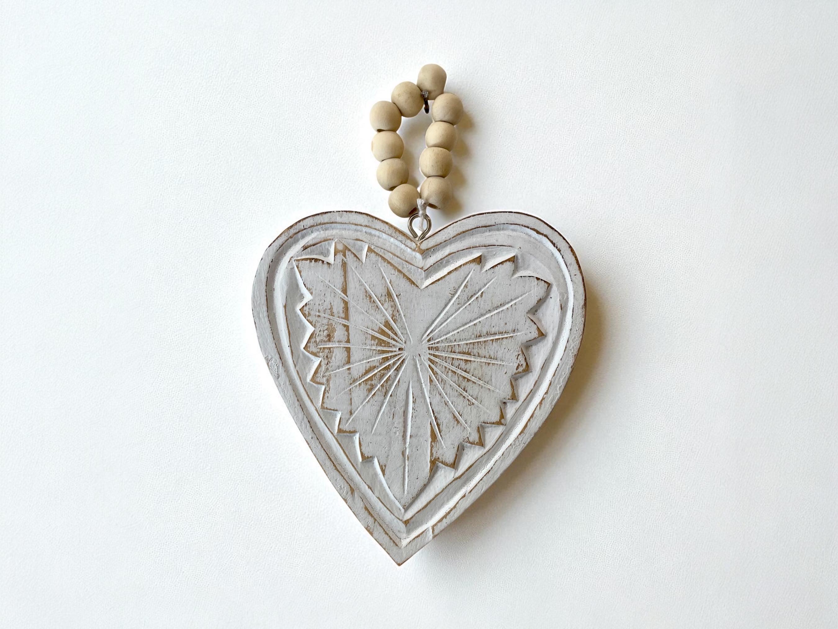 Coeur - Broche en bois à paillettes