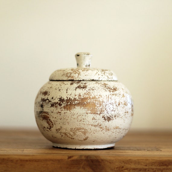 Boîte ronde en bois, boîte décorative