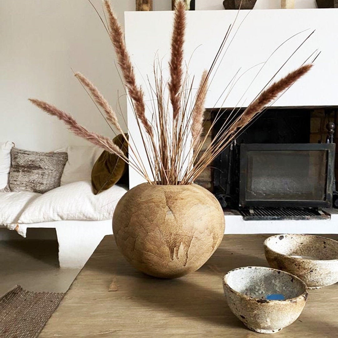 Large Round Vase Ceramic Round Vase Terracotta Vase Etsy UK