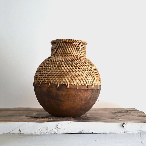 Large Rattan Vase Etsy