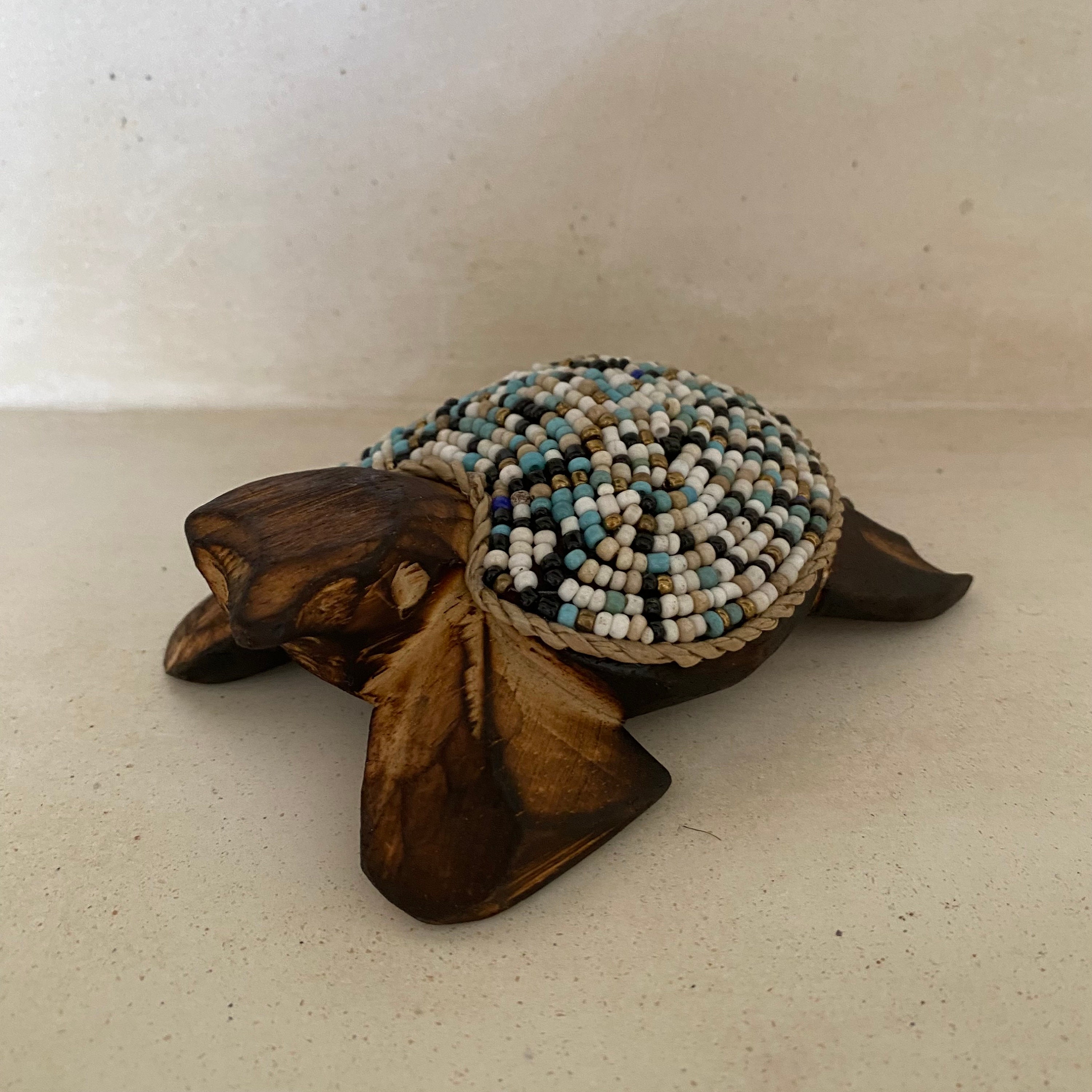 Wood Bead Organizer Tray With Lid turtle, Seed Bead Storage