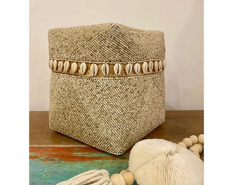 Tall bamboo, pearl & shell box