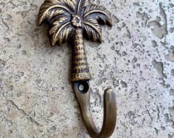 Palm Tree Brass Coat Hook