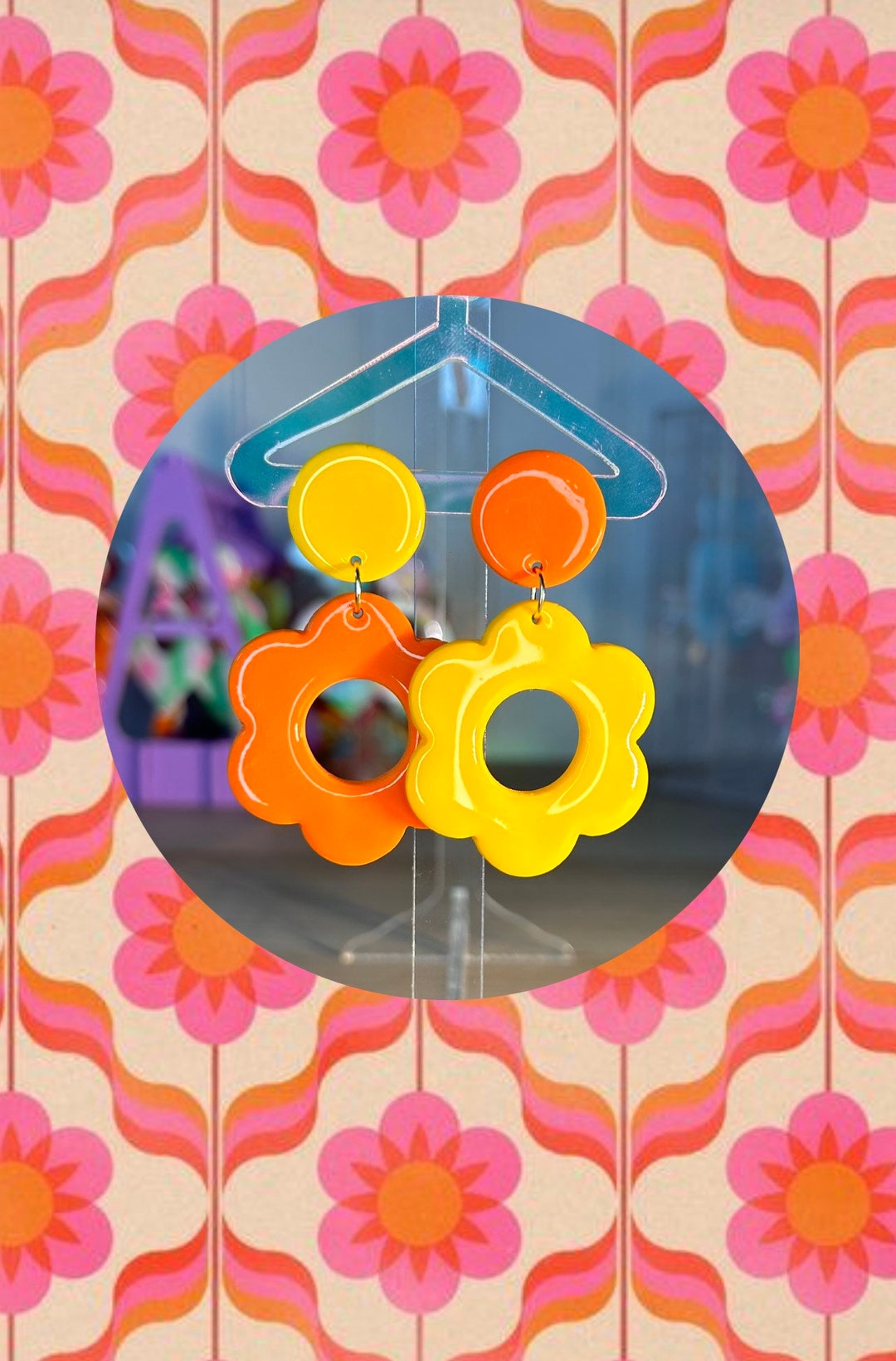 WEVENI Nähmaschine Ohrringe Vintage - Acryl Schmuck Mit Nähmotiven - Geschenk Für Näherinnen & Quilter