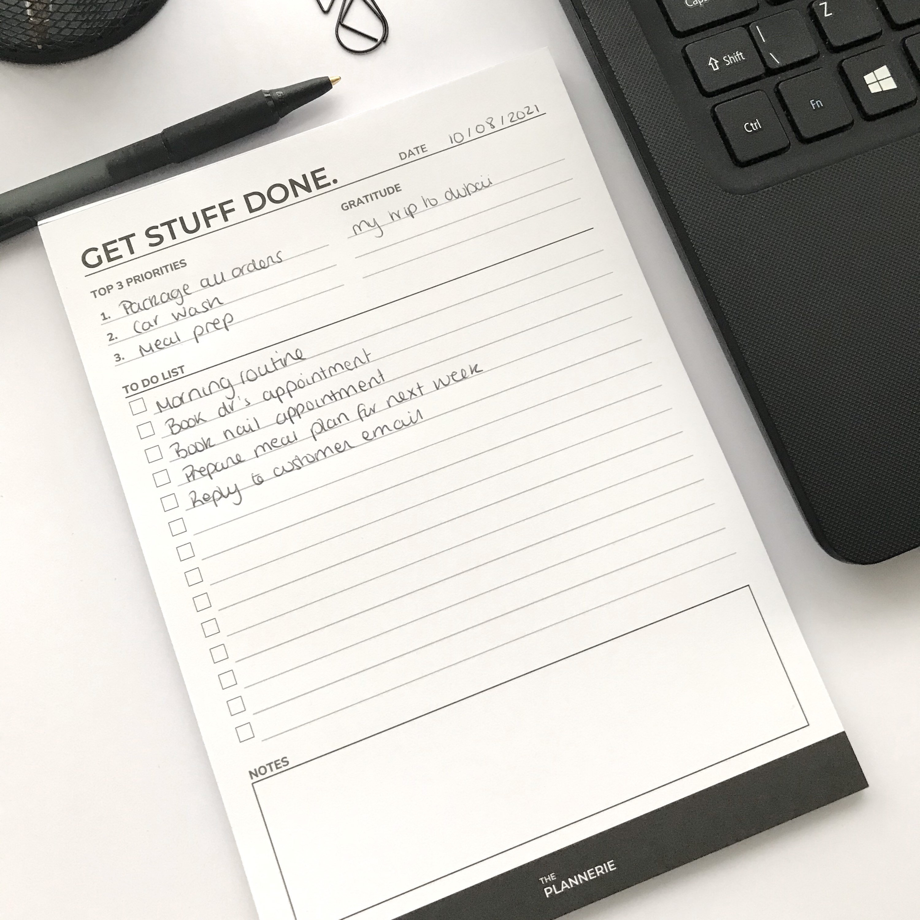 A5 Daily Planner 50 Sheet Note Pad with Schedule, Priority