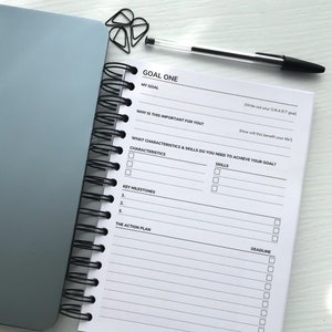 Goal Setting Planner | Undated Planner, Daily Planner, Productivity Planners, Habit tracking, Goal Journaling, Daily Weekly Monthly Planner