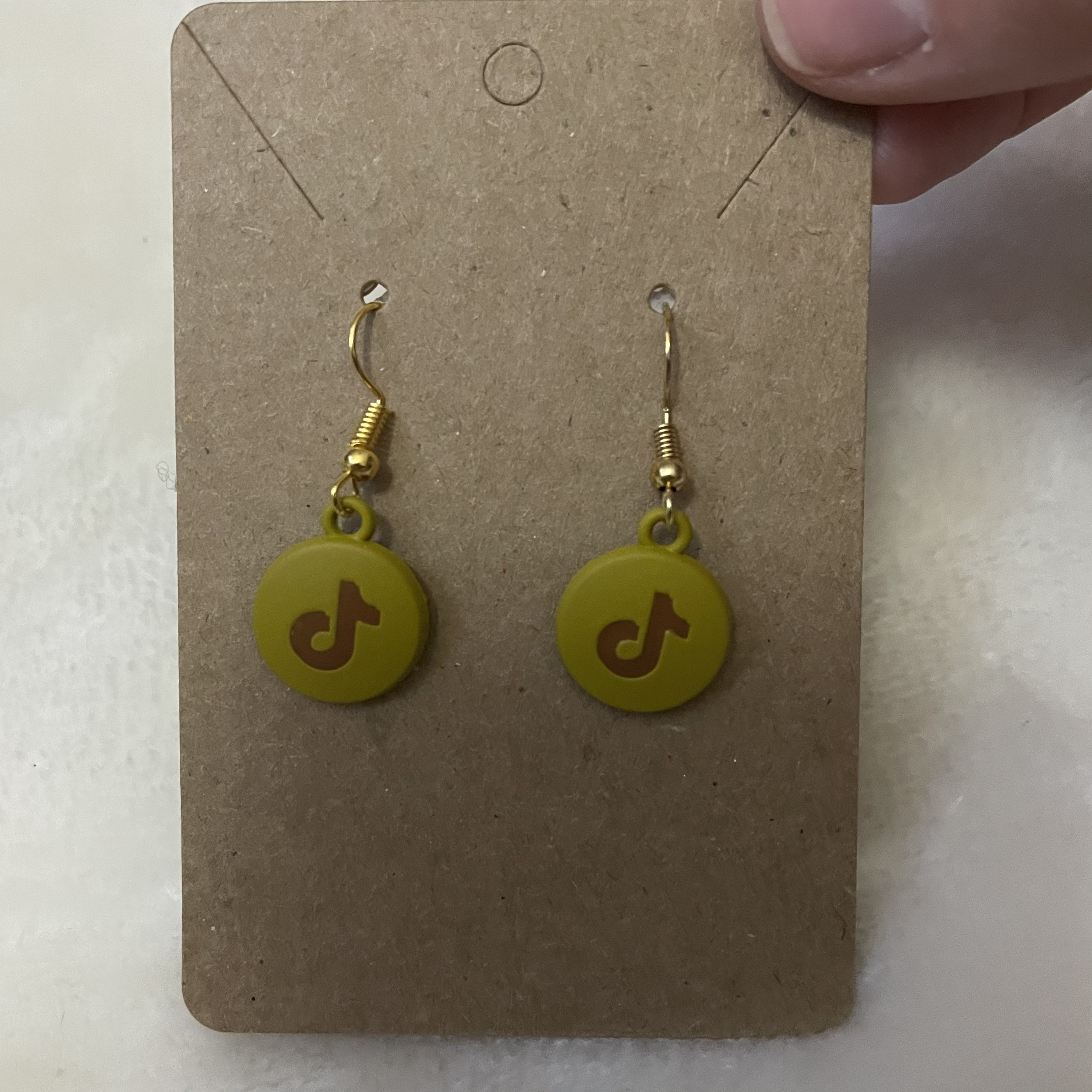 Yellow Tiktok Earrings Earring Etsy