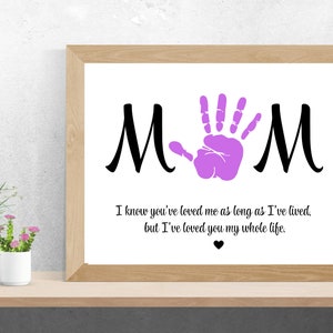 Handprint Keepsake gift for Mom, Handprint Art, Mother&#39;s Day Print, Baby Handprint Keepsake Craft
