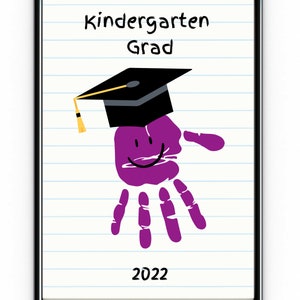 Kindergarten Graduation Print, DIY Class of 2022 Keepsake, Handprint Art, Graduation Sign