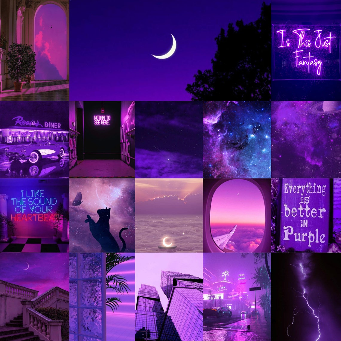 Euphoria Aesthetic Wall Collage Kit Purple Room Decor - Etsy