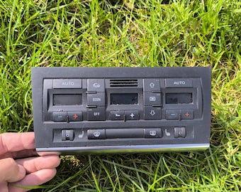 Climate control unit for Audi vehicles. Part number 8E0 820 043 BK. Manufactured in Germany