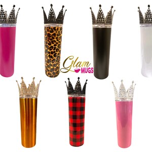 Fashion Crown Tumbler Skinny Stainless Steel 20oz w/FREE GIFT INCLUDED!!!
