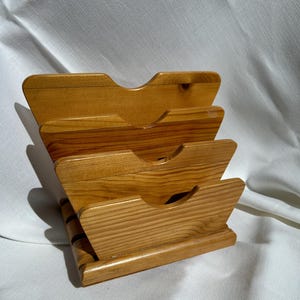 Antique Handcrafted Wooden Letter Holder