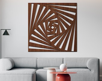 Wooden Wall Art Square in Depth Decorative Panel Picture Wall Decor | Wood Home Decor Figure Ornament Hanging