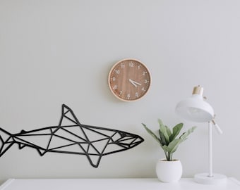 Houten geometrische haaienlichaam wanddecoratie | Houten muurkunst Home Decor Figuur Ornament Hangend