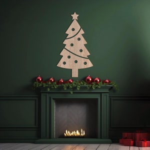 Christmas Tree with 3 piece Wooden Wall Decor Christmas Ornaments Gift New Year Decoration DIY Product for family