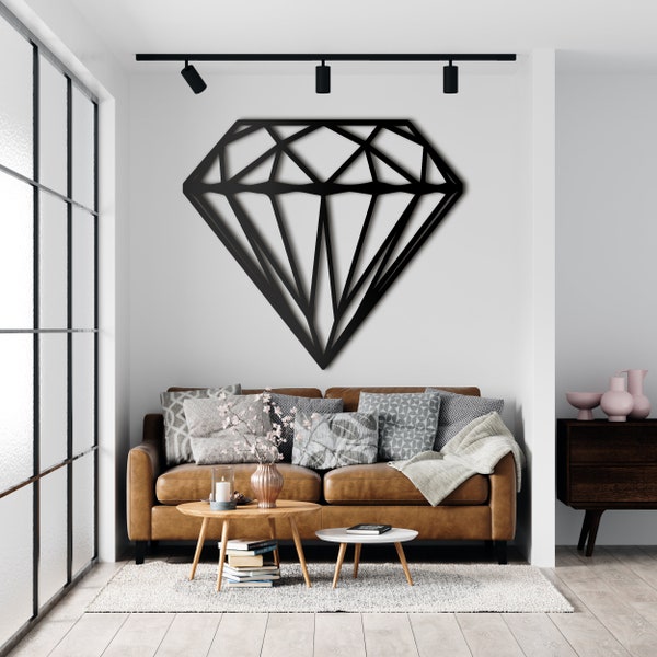 Wooden Geometric Diamond Wall Decor | Wood Wall Art Home Decor Figure Ornament Hanging