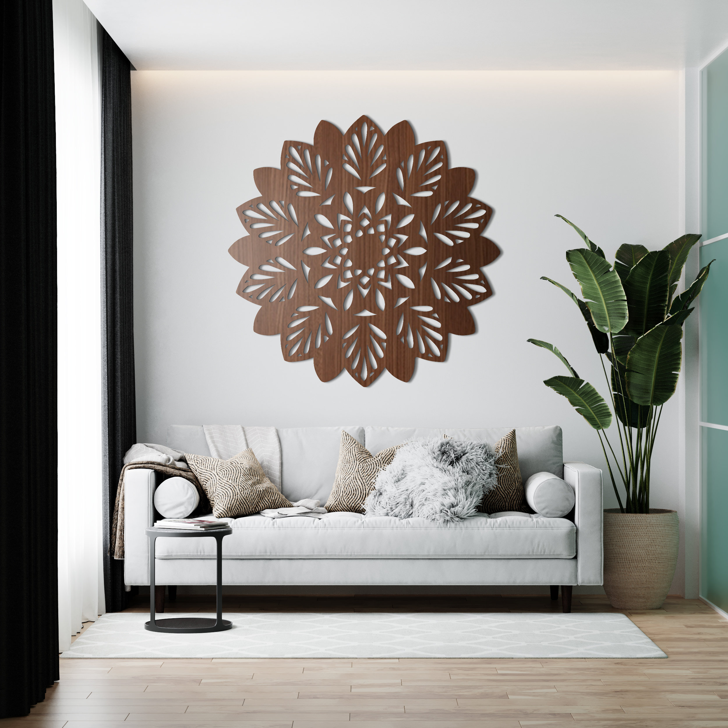 Mandalas en madera hechas a mano, cuadro mandala de pared, mueble