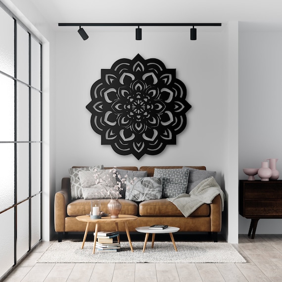 Mandala de flor de loto, Arte de la pared Decoración de madera, guardería,  dormitorio, letrero de pared de madera, cuadro de Panel, regalo para el  salón -  España