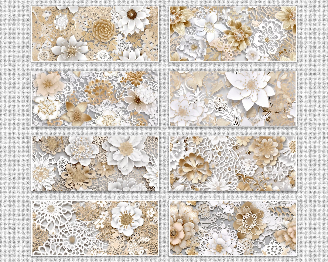 3d Wedding Lace Libbey Glass Wrap Png Bundle, Vintage Floral 16oz Libby ...