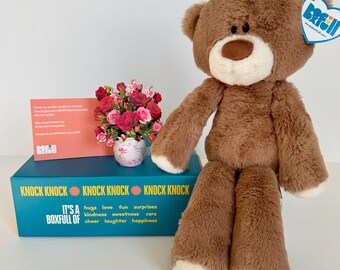 BoxFull of Hugs Gift | Plush Bear, Roses Pop-Up Card